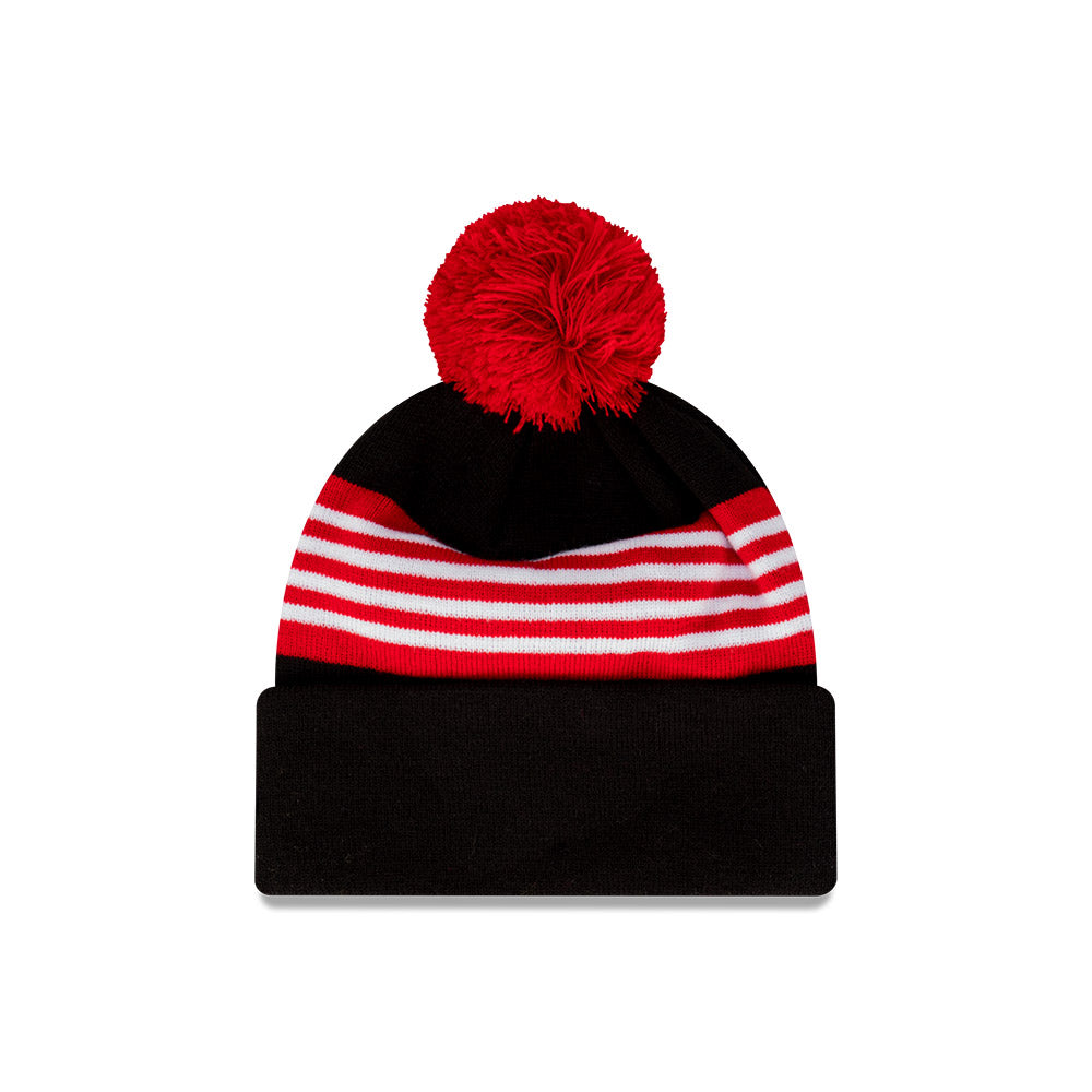 St Kilda Saints Beanie - AFL Official Team Colour Retro Collection Pom Knit - New Era
